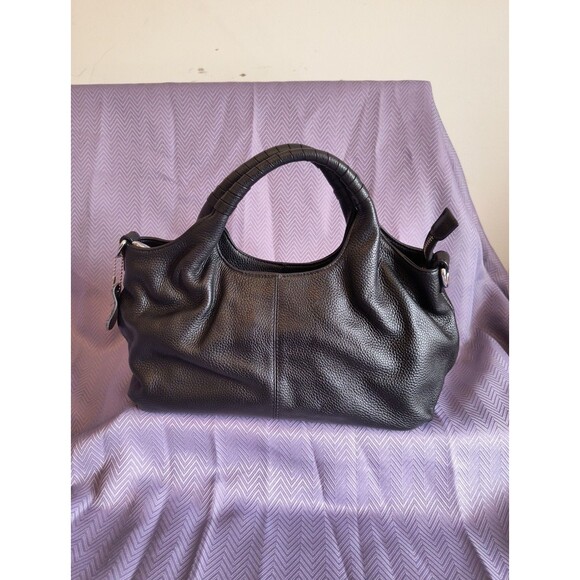 Iswee Genuine Leather Purse  Handbag Top Handle Black - Picture 1 of 7